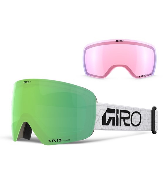 Gogle zimowe GIRO CONTOUR RS WHITE FRAGMENTS (Szyba lustrzana kolorowa VIVID-Carl Zeiss EMERALD 19-43% S2 + Szyba lustrzana kolorowa VIVID-Carl Zeiss INFRARED 44-80% S1) (NEW 2026/2027)