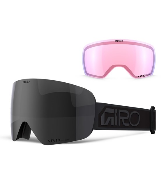 Gogle zimowe GIRO CONTOUR BLACK WORDMARK (Szyba lustrzana kolorowa VIVID-Carl Zeiss JET BLACK 4-8% S4 + Szyba lustrzana kolorowa VIVID-Carl Zeiss INFRARED 44-80% S1) (NEW 2026/2027)