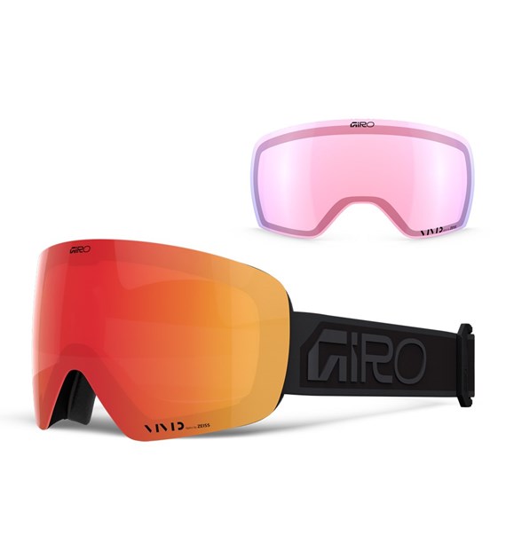 Gogle zimowe GIRO CONTOUR BLACK WORDMARK (Szyba lustrzana kolorowa VIVID-Carl Zeiss EMBER 19-43% S2 + Szyba lustrzana kolorowa VIVID-Carl Zeiss INFRARED 44-80% S1) (NEW 2026/2027)