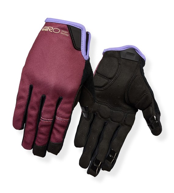 Rękawiczki damskie GIRO LA DND GEL długi palec dark maroon roz. L (obwód dłoni 190-204 mm / dł. dłoni 185-195 mm) (NEW 2026)