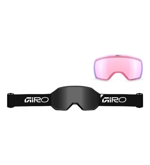 Gogle zimowe GIRO REVOLT PRO BLACK WORDMARK (Super Large OTG) (Cylindryczne) (Szyba lustrzana kolorowa VIVID-Carl Zeiss  JET BLACK 4-8% S4 + Szyba lustrzana kolorowa VIVID-Carl Zeiss  INFRARED 44-80% S1) (NEW 2026/2027)