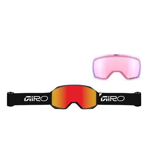 Gogle zimowe GIRO REVOLT PRO BLACK WORDMARK (Super Large OTG) (Cylindryczne) (Szyba lustrzana kolorowa VIVID-Carl Zeiss EMBER 19-43% S2 + Szyba lustrzana kolorowa VIVID-Carl Zeiss  INFRARED 44-80% S1) (NEW 2026/2027)