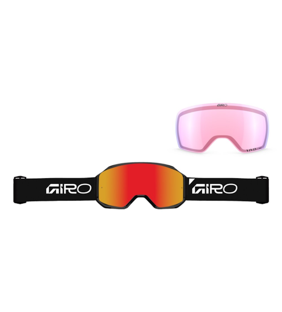 Gogle zimowe GIRO REVOLT PRO BLACK WORDMARK (Super Large OTG) (Cylindryczne) (Szyba lustrzana kolorowa VIVID-Carl Zeiss EMBER 19-43% S2 + Szyba lustrzana kolorowa VIVID-Carl Zeiss  INFRARED 44-80% S1) (NEW 2026/2027)