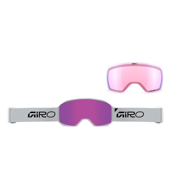 Gogle zimowe GIRO REVOLT PRO WHITE WORDMARK (Super Large OTG) (Cylindryczne) (Szyba lustrzana kolorowa VIVID-Carl Zeiss PINK 19-43% S2 + Szyba lustrzana kolorowa VIVID-Carl Zeiss  INFRARED 44-80% S1) (NEW 2026/2027)