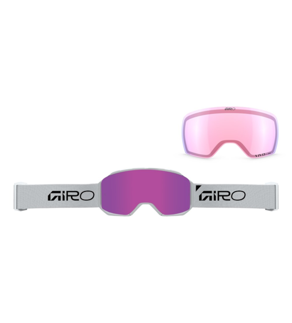 Gogle zimowe GIRO REVOLT PRO WHITE WORDMARK (Super Large OTG) (Cylindryczne) (Szyba lustrzana kolorowa VIVID-Carl Zeiss PINK 19-43% S2 + Szyba lustrzana kolorowa VIVID-Carl Zeiss  INFRARED 44-80% S1) (NEW 2026/2027)