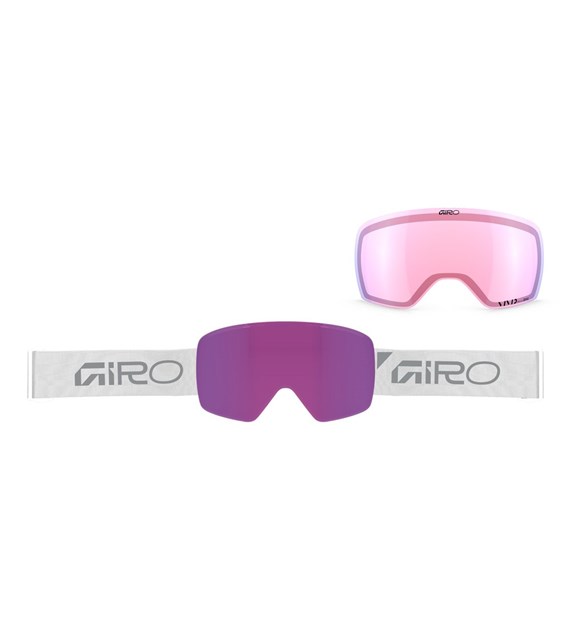 Gogle zimowe GIRO CONTOUR RS WHITE/SILVER WORDMARK (Szyba lustrzana kolorowa VIVID-Carl Zeiss PINK 19-43% S2 + Szyba lustrzana kolorowa VIVID-Carl Zeiss INFRARED 44-80% S1) (NEW 2026/2027)