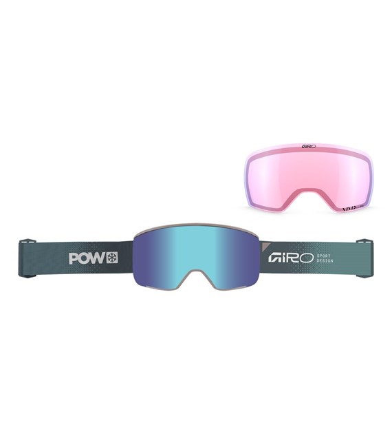 Gogle zimowe GIRO AXIS GLACIER BLUE POW (OTG) (Cylindryczne) (Szyba lustrzana kolorowa VIVID-Carl Zeiss ROYAL 19-43% S2 + Szyba lustrzana kolorowa VIVID-Carl Zeiss INFRARED 44-80% S1) (NEW 2026/2027)