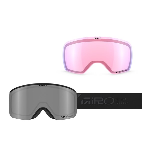 Gogle zimowe GIRO AXIS BLACK STACKED (OTG) (Cylindryczne) (Szyba lustrzana kolorowa VIVID-Carl Zeiss ONYX 9-18% S3 + Szyba lustrzana kolorowa VIVID-Carl Zeiss INFRARED 44-80% S1) (NEW 2026/2027)