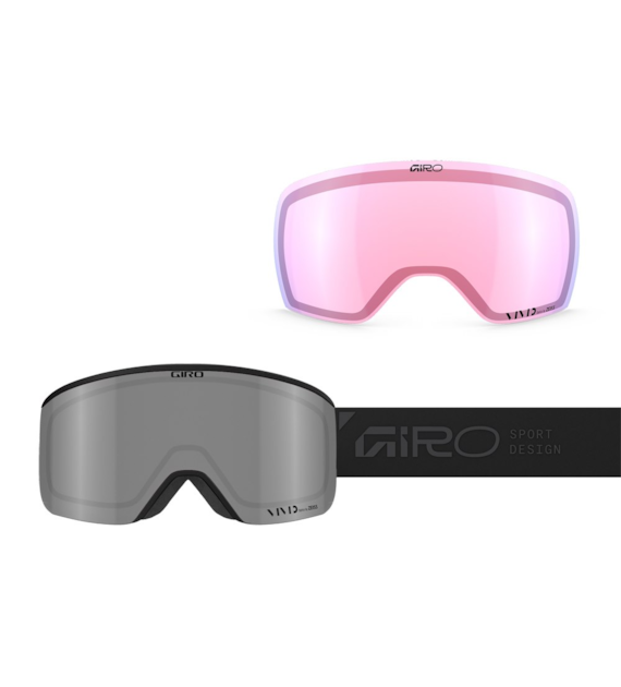Gogle zimowe GIRO AXIS BLACK STACKED (OTG) (Cylindryczne) (Szyba lustrzana kolorowa VIVID-Carl Zeiss ONYX 9-18% S3 + Szyba lustrzana kolorowa VIVID-Carl Zeiss INFRARED 44-80% S1) (NEW 2026/2027)