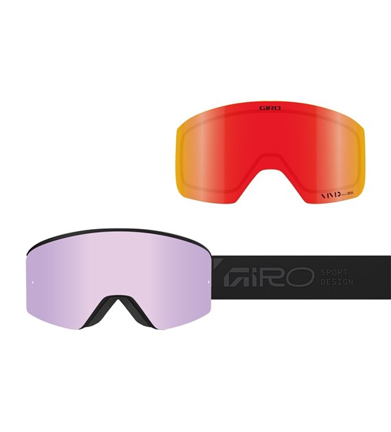 Gogle zimowe GIRO AXIS BLACK STACKED (OTG) (Cylindryczne) (Szyba lustrzana kolorowa VIVID-Carl Zeiss APEX 81-100% S0 + Szyba lustrzana kolorowa VIVID-Carl Zeiss EMBER 19-43% S2) (NEW 2026/2027)