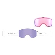 Gogle zimowe GIRO AXIS WHITE/SILVER STACKED (OTG) (Cylindryczne) (Szyba lustrzana kolorowa VIVID-Carl Zeiss HAZE 9-18% S3 + Szyba lustrzana kolorowa VIVID-Carl Zeiss INFRARED 44-80% S1) (NEW 2026/2027)