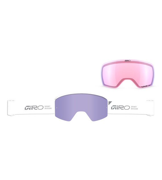 Gogle zimowe GIRO AXIS WHITE/SILVER STACKED (OTG) (Cylindryczne) (Szyba lustrzana kolorowa VIVID-Carl Zeiss HAZE 9-18% S3 + Szyba lustrzana kolorowa VIVID-Carl Zeiss INFRARED 44-80% S1) (NEW 2026/2027)