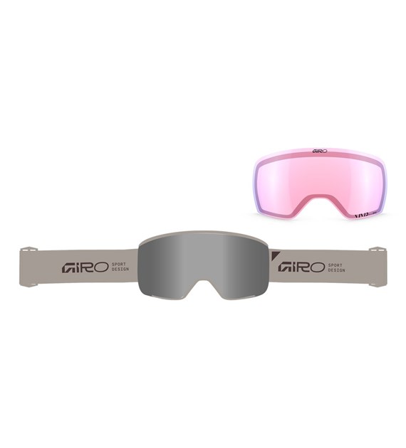 Gogle zimowe GIRO AXIS CLOUD GREY STACKED (OTG) (Cylindryczne) (Szyba lustrzana kolorowa VIVID-Carl Zeiss ONYX 9-18% S3 + Szyba lustrzana kolorowa VIVID-Carl Zeiss INFRARED 44-80% S1) (NEW 2026/2027)