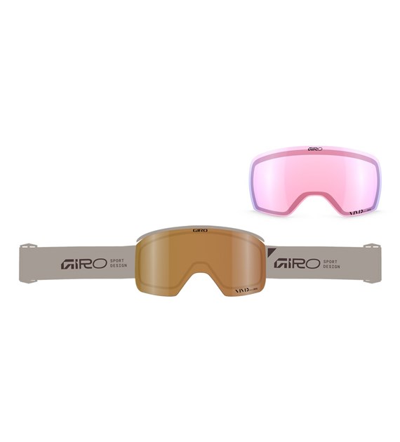 Gogle zimowe GIRO AXIS CLOUD GREY STACKED (OTG) (Cylindryczne) (Szyba lustrzana kolorowa VIVID-Carl Zeiss PETROL 19-43% S2 + Szyba lustrzana kolorowa VIVID-Carl Zeiss INFRARED 44-80% S1) (NEW 2026/2027)