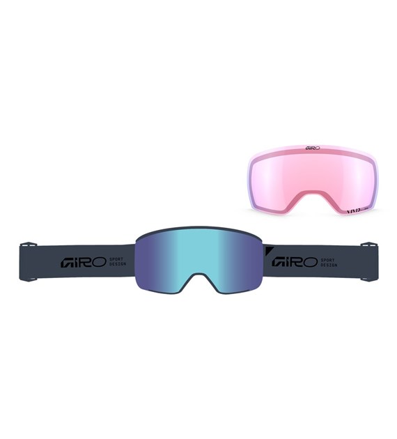 Gogle zimowe GIRO AXIS SAPPHIRE STACKED (OTG) (Cylindryczne) (Szyba lustrzana kolorowa VIVID-Carl Zeiss ROYAL 19-43% S2 + Szyba lustrzana kolorowa VIVID-Carl Zeiss INFRARED 44-80% S1) (NEW 2026/2027)