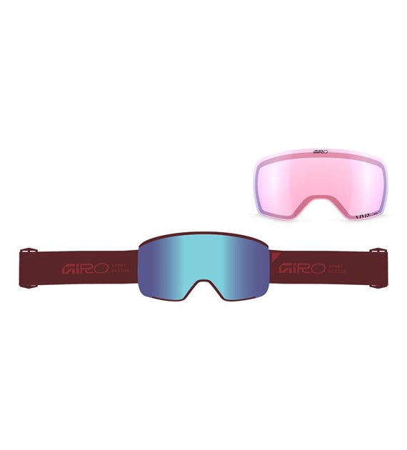 Gogle zimowe GIRO AXIS DARK MAROON STACKED (OTG) (Cylindryczne) (Szyba lustrzana kolorowa VIVID-Carl Zeiss ROYAL 19-43% S2 + Szyba lustrzana kolorowa VIVID-Carl Zeiss INFRARED 44-80% S1) (NEW 2026/2027)