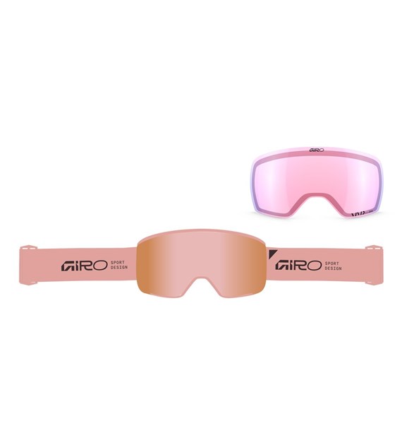 Gogle zimowe GIRO AXIS PETAL STACKED (OTG) (Cylindryczne) (Szyba lustrzana kolorowa VIVID-Carl Zeiss ROSE GOLD 19-43% S2 + Szyba lustrzana kolorowa VIVID-Carl Zeiss INFRARED 44-80% S1) (NEW 2026/2027)