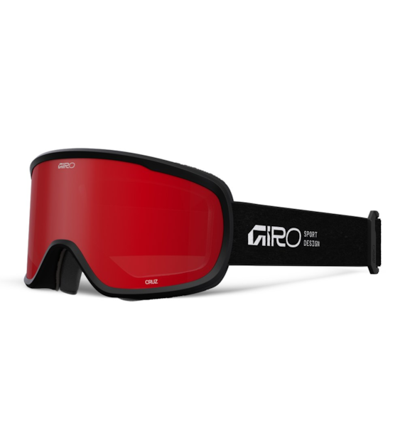 Gogle zimowe GIRO CRUZ BLACK STACKED (OTG) (Cylindryczne) (Szyba lustrzana kolorowa AMBER SCARLET 19-43% S2) (NEW 2026/2027)