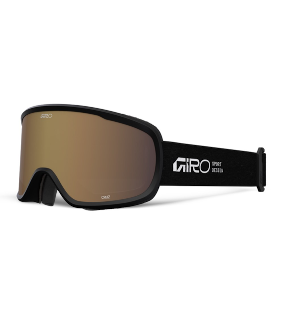 Gogle zimowe GIRO CRUZ BLACK STACKED (OTG) (Cylindryczne) (Szyba lustrzana kolorowa AMBER ROSE 19-43% S2) (NEW 2026/2027)