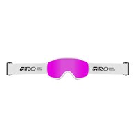Gogle zimowe GIRO CRUZ WHITE STACKED (OTG) (Cylindryczne) (Szyba lustrzana kolorowa AMBER PINK 19-43% S2) (NEW 2026/2027)