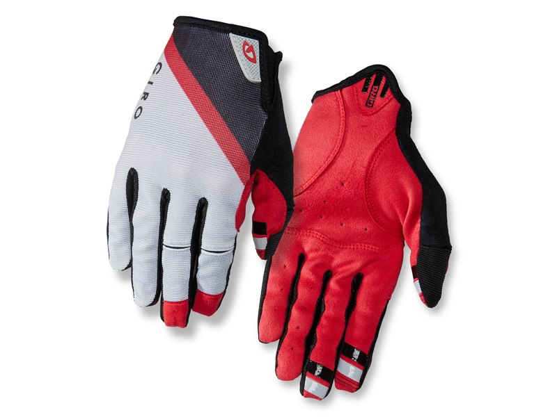 Rękawiczki męskie GIRO DND długi palec grey dark red black roz. M (obwód dłoni 203-229 mm / dł. dłoni 181-188 mm) (WYPRZEDAŻ -50%)