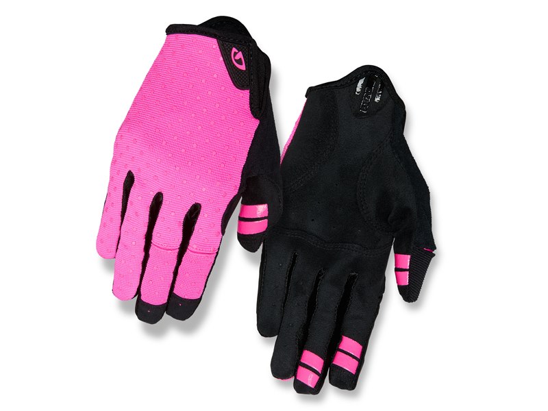 Rękawiczki damskie GIRO LA DND długi palec bright pink dots roz. M (obwód dłoni 170-189 mm / dł. dłoni 170-184 mm) (WYPRZEDAŻ -50%)