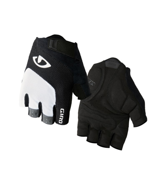 Rękawiczki męskie GIRO BRAVO GEL krótki palec white black roz. XXL (obwód dłoni od 267 mm / dł. dłoni od 211 mm) (WYPRZEDAŻ -50%)