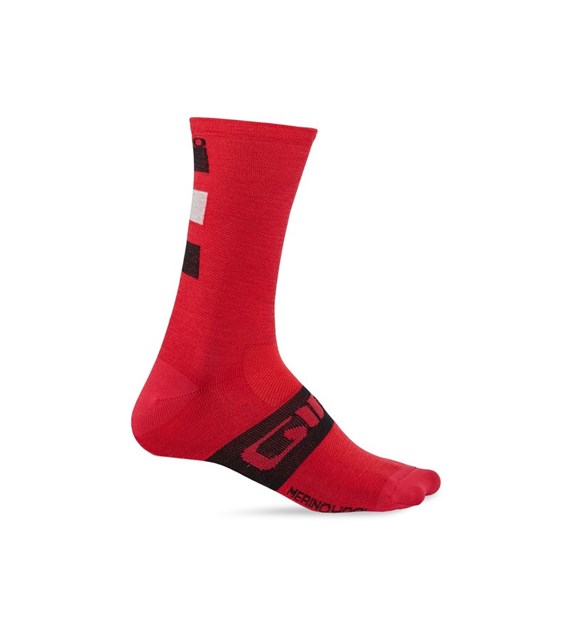 Skarpety GIRO SEASONAL MERINO WOOL dark red black grey roz. XL (46-48) (DWZ)