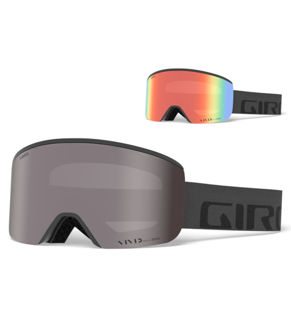 Gogle zimowe GIRO AXIS GREY WORDMARK (OTG) (Cylindryczne) (szyba VIVID ONYX 08-18% VLT S3 + VIVID INFRARED 58% S1) (NEW 2023/2024)