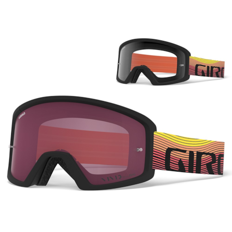 Gogle GIRO BLOK MTB orange heatwave (Szyba Czerwona Lustrzana VIVID-Carl Zeiss TRAIL + Szyba Przeźroczysta 99% S0).