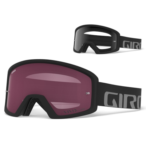 Gogle GIRO BLOK MTB black grey (Szyba Czerwona Lustrzana VIVID-Carl Zeiss TRAIL + Szyba Przeźroczysta 99% S0).