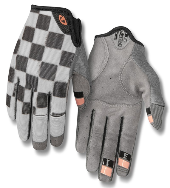 Rękawiczki damskie GIRO LA DND długi palec checkered peach roz. M (obwód dłoni 170-189 mm / dł. dłoni 170-184 mm) (NEW 2025)