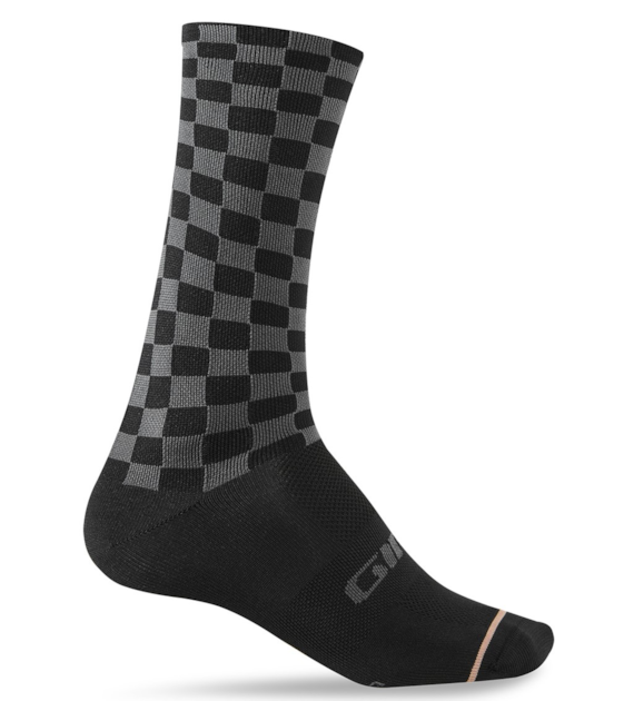 Skarpety GIRO COMP RACER HIGH RISE checkered peach roz. M (40-42) (DWZ)