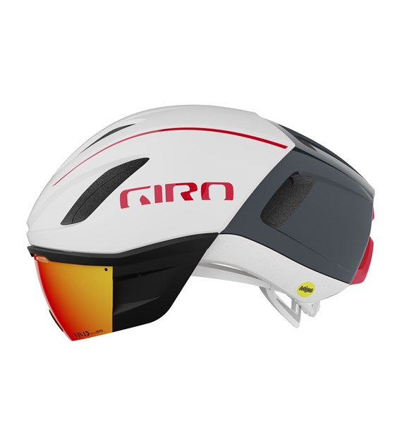 Kask czasowy GIRO VANQUISH INTEGRATED MIPS matte white portaro gray red roz. S (51-55 cm) (WYPRZEDAŻ -45%)