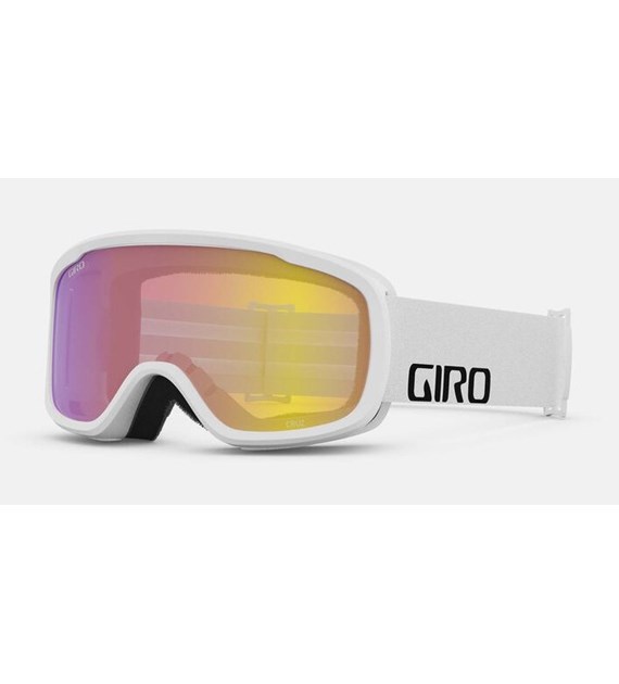 Gogle zimowe GIRO CRUZ WHITE WORDMARK (Szyba lustrzana kolorowa YELLOW BOOST 00% S2) (NEW 2024/2025)