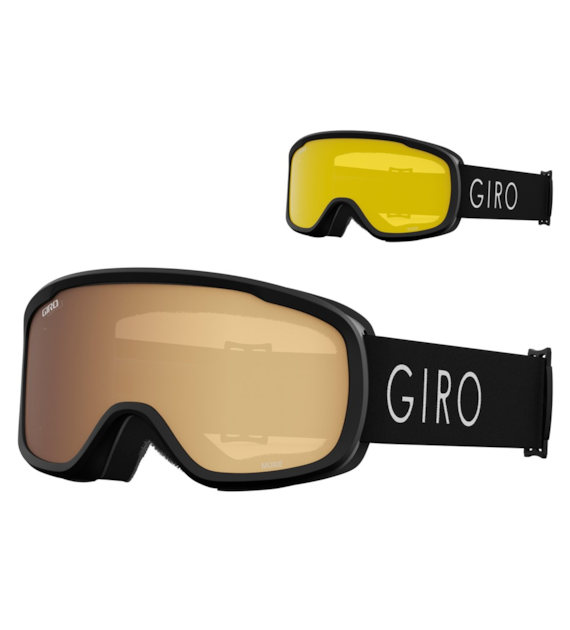Gogle zimowe GIRO MOXIE BLACK CORE LIGHT (Cylindryczne) (szyba AMBER GOLD 19-42% S2 + YELLOW 77% S1) (NEW 2023/2024).