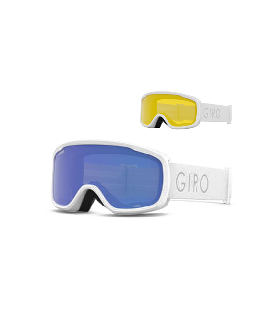 Gogle zimowe GIRO MOXIE WHITE CORE LIGHT (Cylindryczne) (szyba GREY COBALT 8-18% S3 + YELLOW 77% S1) (NEW 2023/2024).