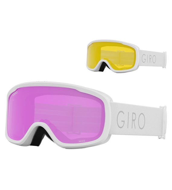 Gogle zimowe GIRO MOXIE WHITE CORE LIGHT (szyba AMBER PINK 41% S2 + YELLOW 77% S1) (NEW 2023/2024)