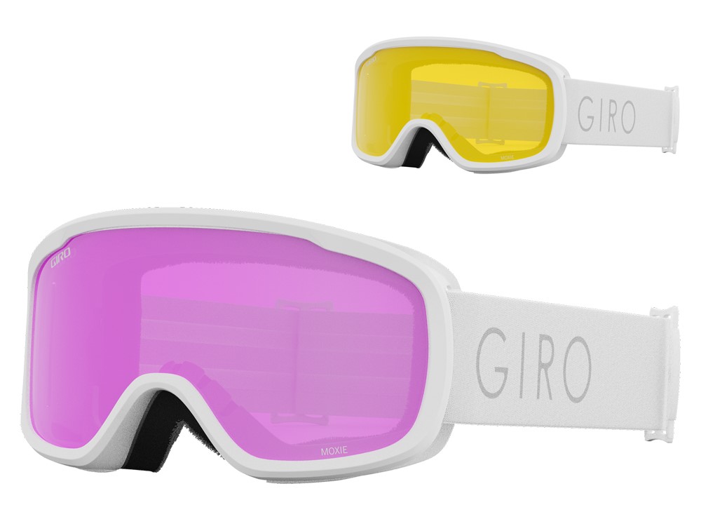 Gogle zimowe GIRO MOXIE WHITE CORE LIGHT (szyba AMBER PINK 41% S2 + YELLOW 77% S1) (NEW 2023/2024)