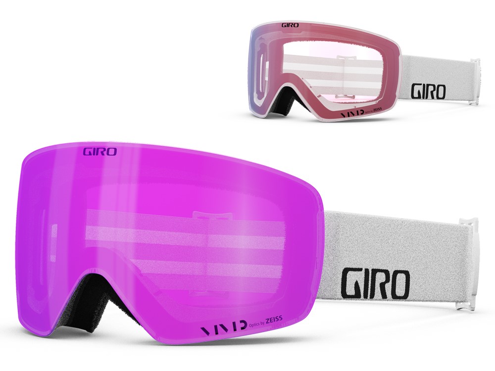 Gogle zimowe GIRO CONTOUR RS WHITE WORDMARK (Szyba lustrzana kolorowa VIVID-Carl Zeiss PINK 00% S2 + Szyba lustrzana kolorowa VIVID-Carl Zeiss INFRARED 58% S1) (NEW 2024/2025)
