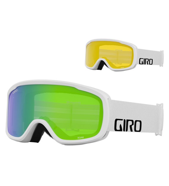 Gogle zimowe GIRO ROAM WHITE WORDMARK (szyba LODEN GREEN 26% S2 + YELLOW 77% S1) (NEW 2023/2024)