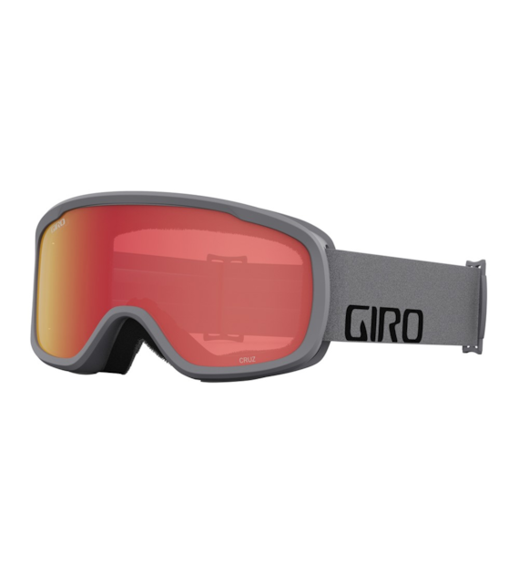 Gogle zimowe GIRO CRUZ GREY WORDMARK (OTG) (Cylindryczne) (Szyba lustrzana kolorowa AMBER SCARLET 19-42% S2) (NEW 2023/2024)