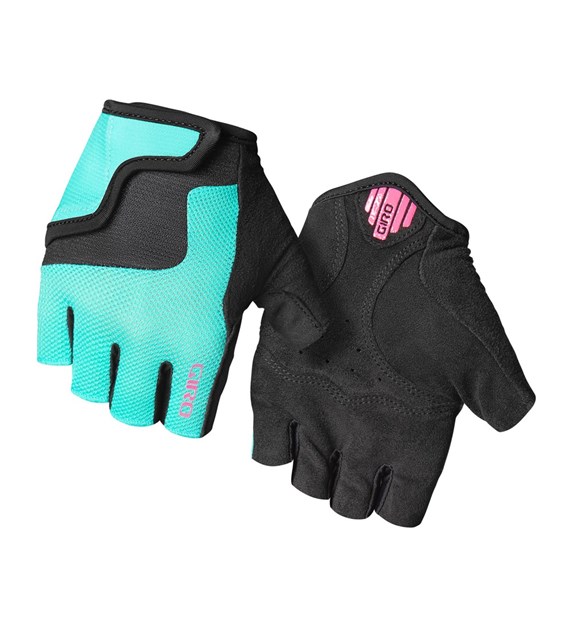 Rękawiczki juniorskie GIRO BRAVO JR krótki palec screaming teal neon pink roz. XS (obwód dłoni do 142 mm / dł. dłoni do 155 mm) (NEW)