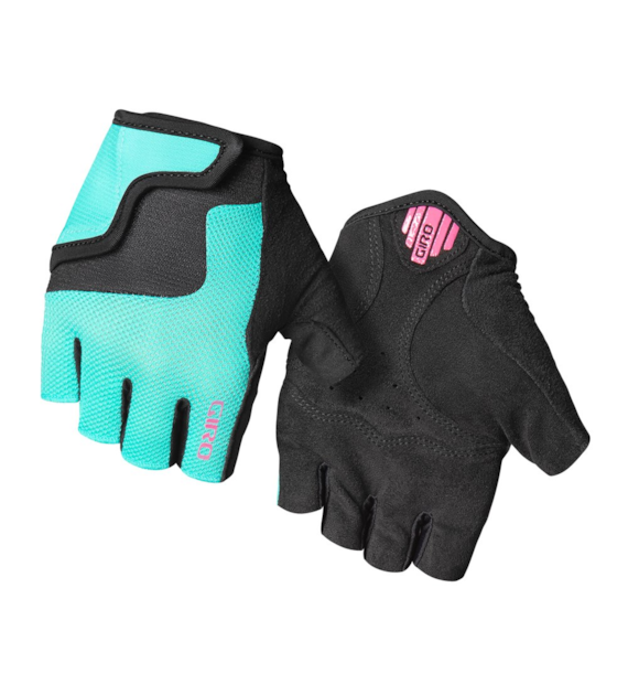 Rękawiczki juniorskie GIRO BRAVO JR krótki palec screaming teal neon pink roz. M (obwód dłoni 152-162 mm / dł. dłoni 160-165 mm) (NEW 2025)