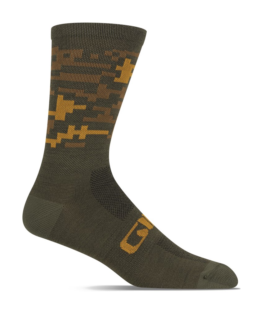 Skarpety GIRO SEASONAL MERINO trail green camo roz. L (43-45) (NEW 2025)