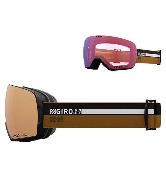 Gogle zimowe GIRO ARTICLE II CAMP TAN CASSETTE (Szyba lustrzana kolorowa VIVID-Carl Zeiss COPPER 21% S2 + Szyba lustrzana kolorowa VIVID-Carl Zeiss INFRARED 50% S1) (NEW 2023/2024)