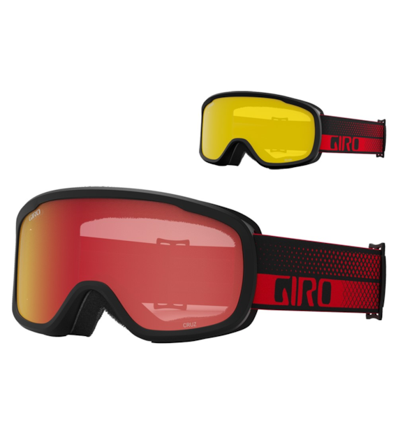 Gogle zimowe GIRO ROAM RED FLOW (OTG) (Cylindryczne) (szyba AMBER SCARLET 19-42% S2 + YELLOW 77% S1) (NEW 2023/2024)