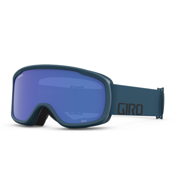 Gogle zimowe GIRO CRUZ BLACK & HARBOR BLUE WORDMARK (OTG) (Cylindryczne) (Szyba lustrzana kolorowa GREY COBALT 8-18% S3) (NEW 2023/2024)