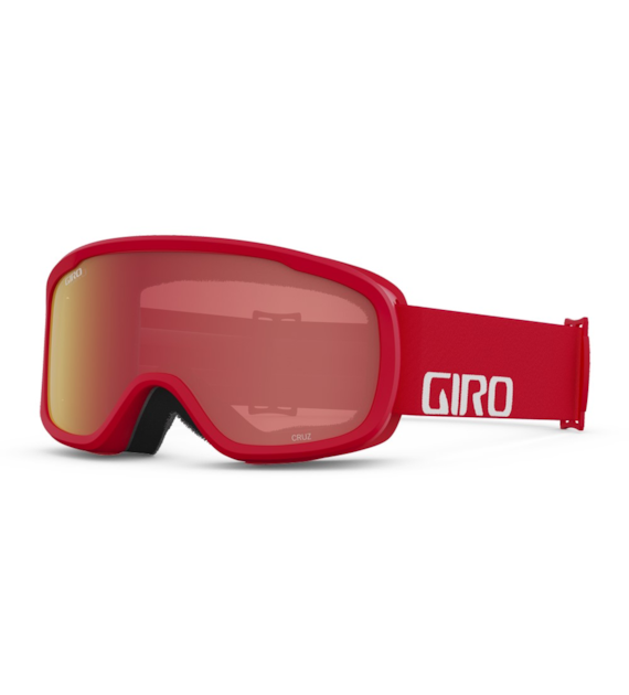 Gogle zimowe GIRO CRUZ RED & WHITE WORDMARK (OTG) (Cylindryczne) (Szyba lustrzana kolorowa AMBER SCARLET 19-42% S2) (NEW 2023/2024)