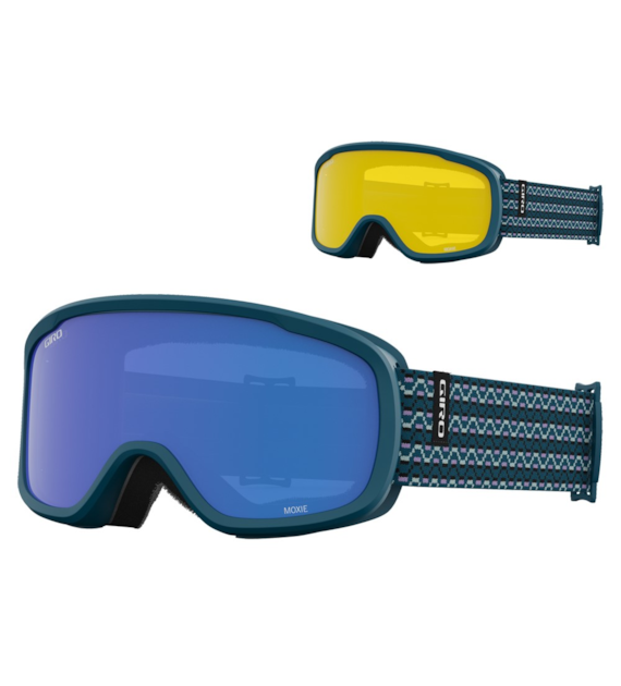 Gogle zimowe GIRO MOXIE HARBOR BLUE SEQUENCE (Cylindryczne) (szyba GREY COBALT 8-18% S3 + YELLOW 77% S1) (NEW 2023/2024).